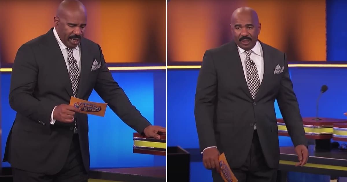 Screenshots showing Steve Harvey on "Family Feud." (Cover Image Source: YouTube | Family Feud)