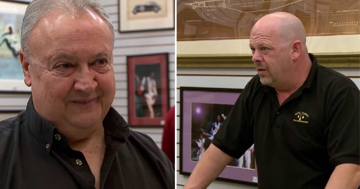 Screenshots showing the guest and Rick Harrison on "Pawn Stars" (Cover Image Source: YouTube | Pawn Stars)