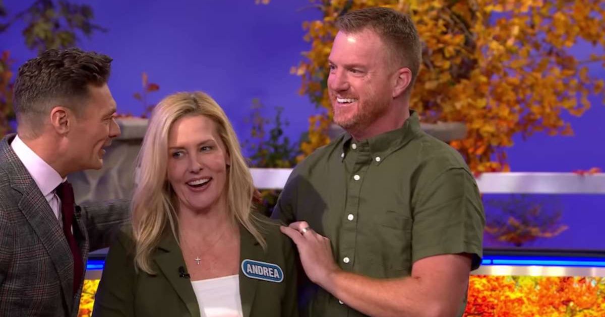 The contestant with her boyfriend and Ryan Seacrest (Cover image source: YouTube | Wheel of Fortune)