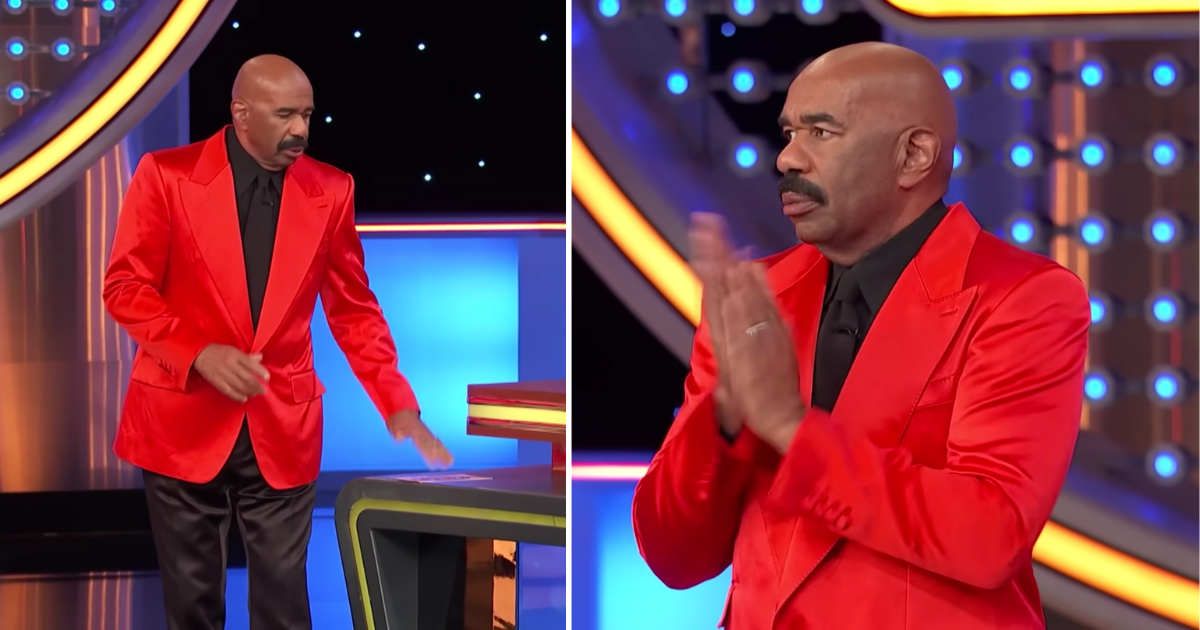Screenshots showing Steve Harvey on "Family Feud." (Cover Image Source: YouTube | Family Feud)