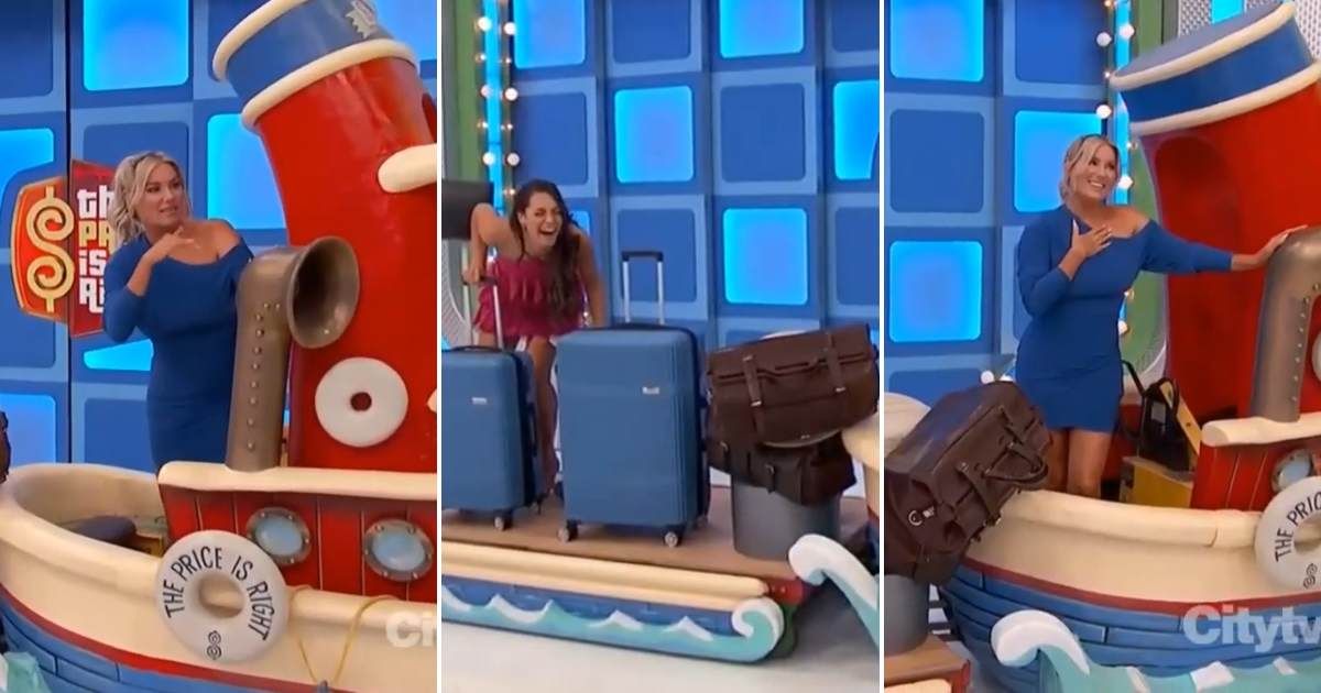 Screenshots showing models Alexis Gaube and Rachel Reynolds duiring the mishap (Cover image souce: Reddit/r/PriceIsRight)