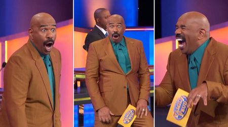 'Family Feud' host Steve Harvey goes wild with his reactions to match a team's energy