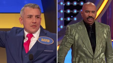 Steve Harvey puzzled as 'Family Feud' contestant points at lights instead of answering question