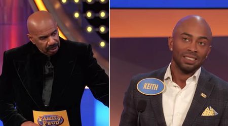 'Family Feud' host Steve Harvey threatens to get violent at contestant who flexed his muscles