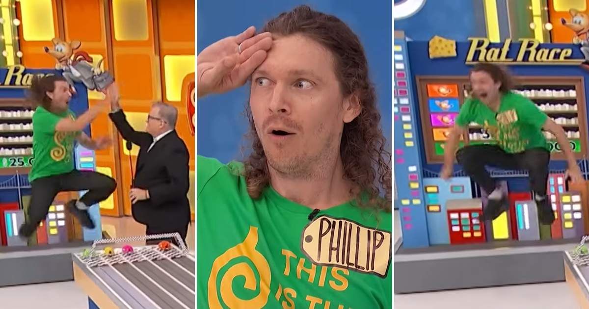 Screenshots showing Philip's celebration (Cover image source: YouTube/The Price Is Right)