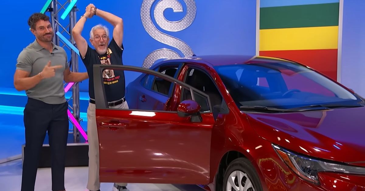 Screenshot showing the contestant, Gary celebrating beside his new car (Cover image source: YouTube/The Price Is Right)