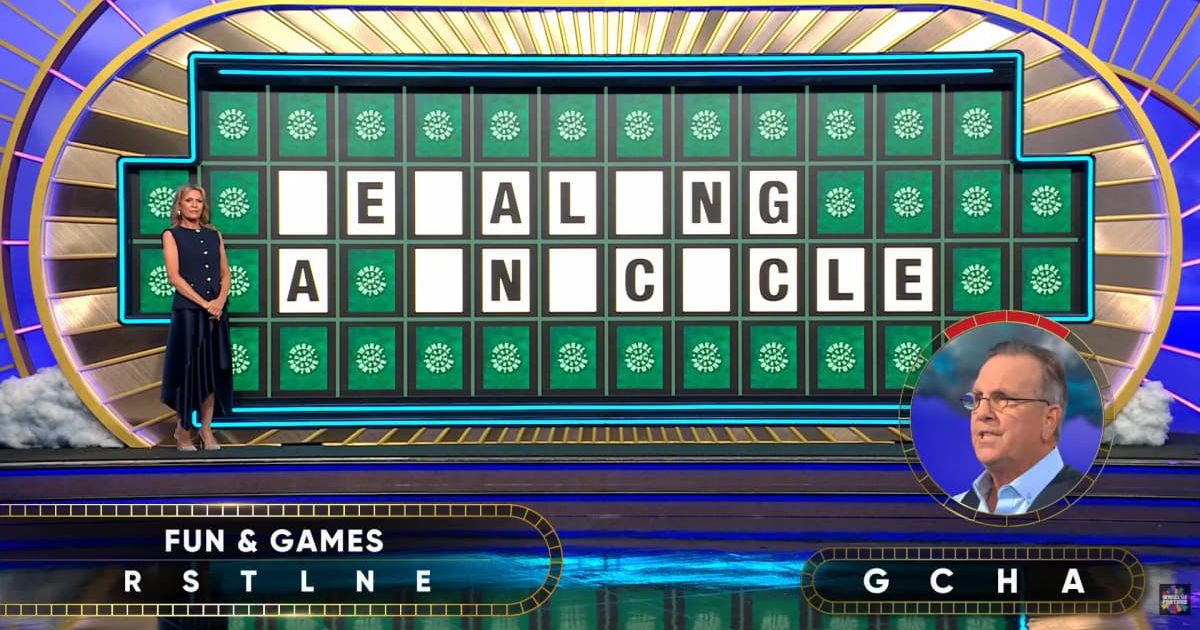Screenshot showing Curt Ostrow attempting his Bonus Round puzzle (Cover image source: YouTube/Wheel of Fortune)