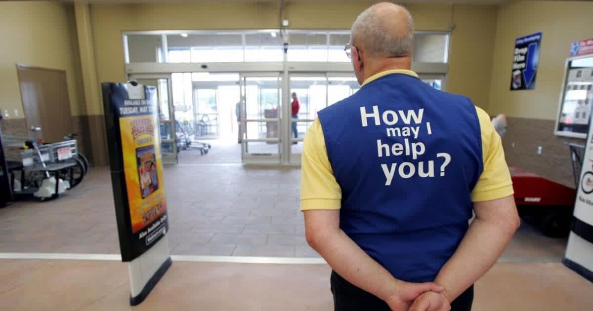 Representative image of a Walmart greeter (Cover image source: J.D. Pooley/Getty Images)