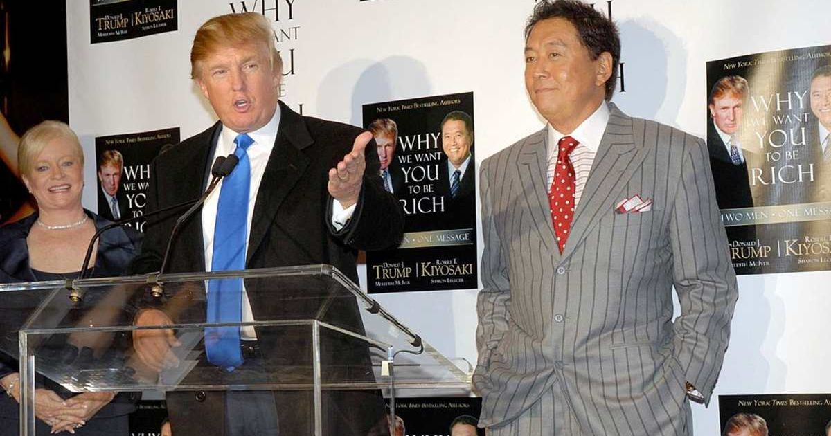 Trump with Robert Kiyosaki at a book launch (Cover image source: Getty Images | Eugene Gologursky)