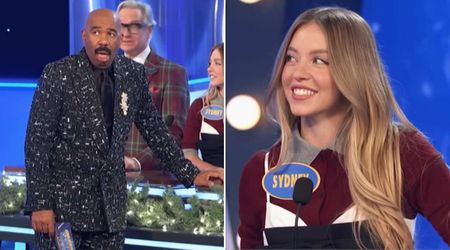 Sydney Sweeney cheats on 'Family Feud' by discussing answers — Steve Harvey calls her out