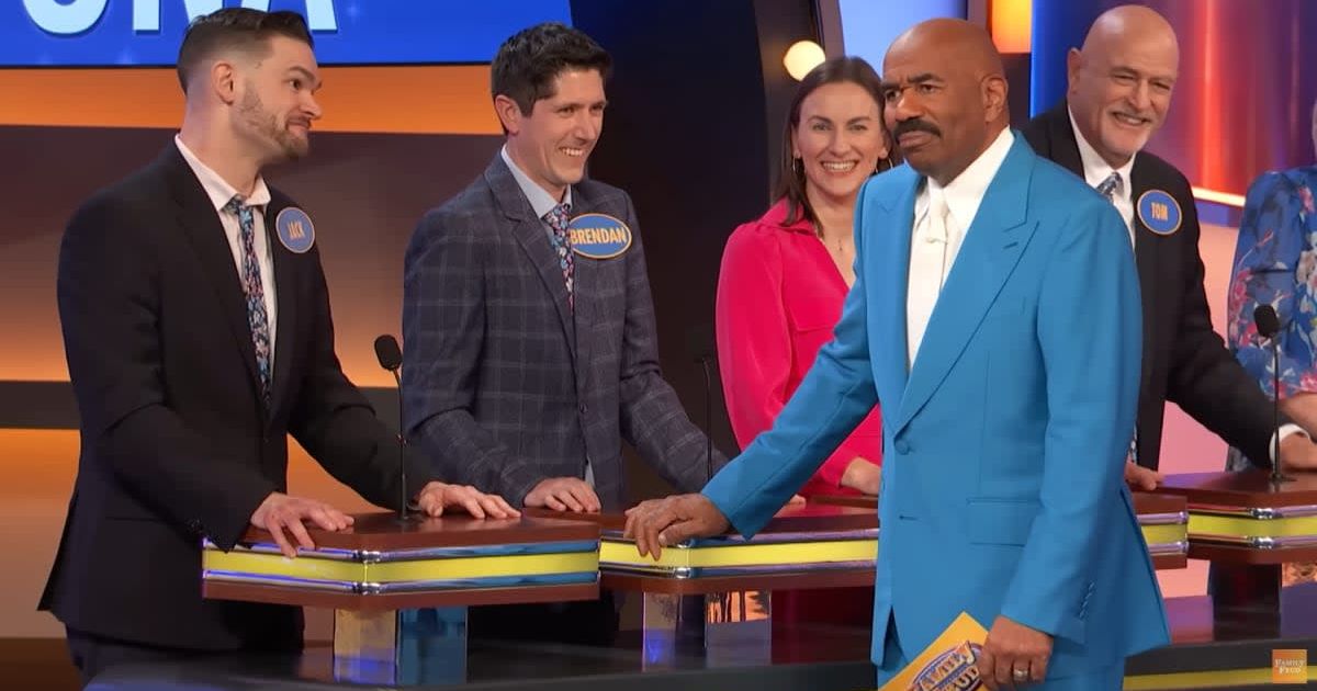 Screenshot showing Steve Harvey and the player's reaction to the answer (Cover image source: YouTube/Family Feud)