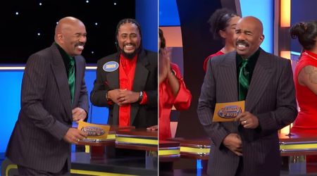'Family Feud' host Steve Harvey absolutely loses it after hearing answers about Christmas