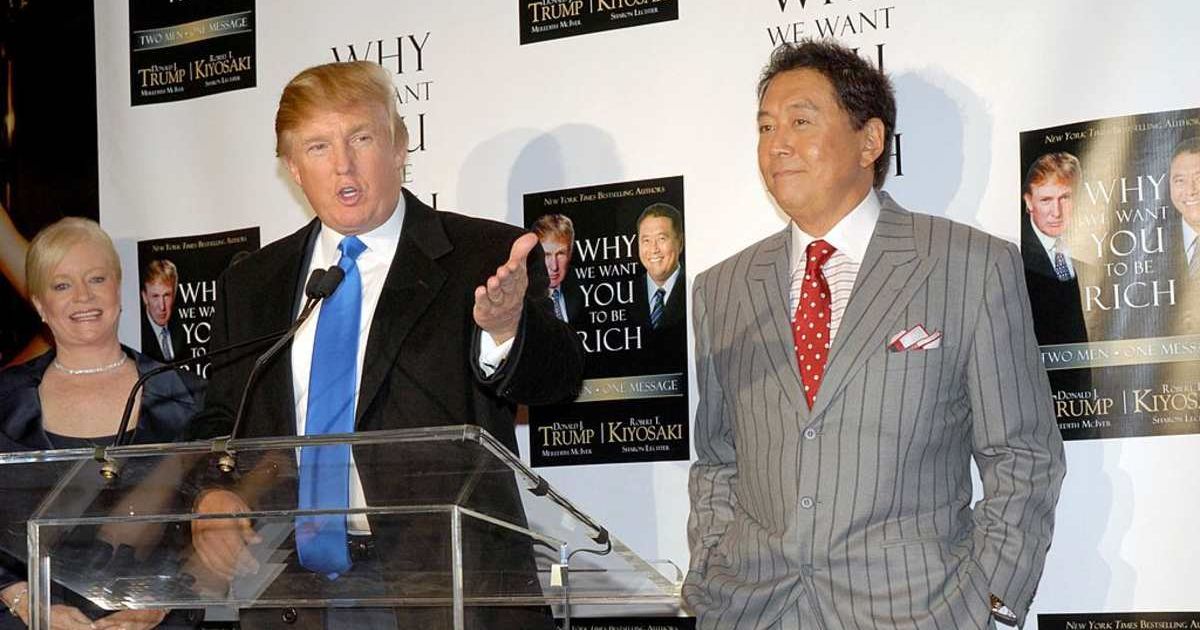 Trump with Robert Kiyosaki at a book launch (Cover image source: Getty Images | Eugene Gologursky)