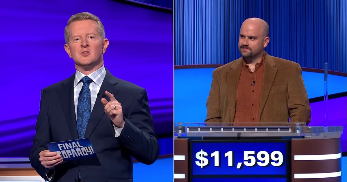 Screenshots showing Ken Jennings and the contestant on "Jeopardy!" (Cover Image Source: YouTube | Jeopardy!)