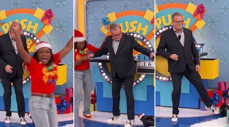 'Price is Right' host Drew Carey breaks a set prop while celebrating a player's big win