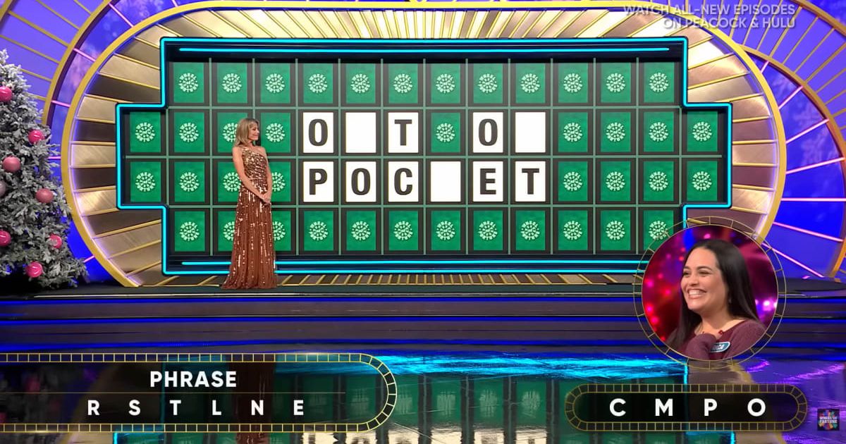 Screenshot showing the contestant Erica Sciuto attempting her Bonus Round puzzle (Cover image source: YouTube/Wheel Of Fortune)