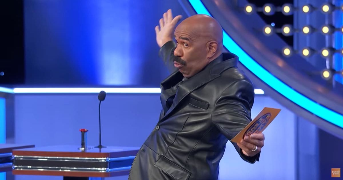 Screenshot showing Steve Harvey mocking a contestant's answer (Cover image source: YouTube/Family Feud)