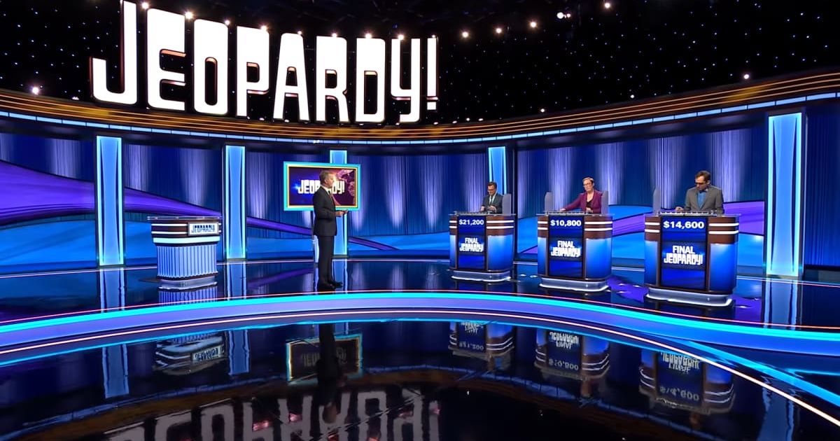 Screenshot of the set from an episode of "Jeopardy!" (Cover Image Source: YouTube | Jeopardy)