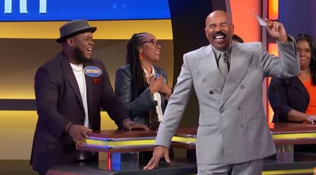 'Family Feud' host Steve Harvey loses it after hearing an unexpected answer about cats