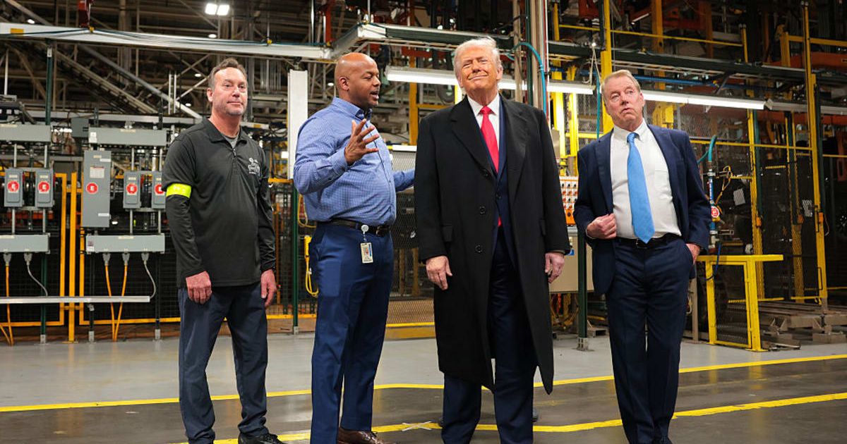 President Donald Trump at Ford Motor Company (Image Source: Getty Images | Photo by Anna Moneymaker) 