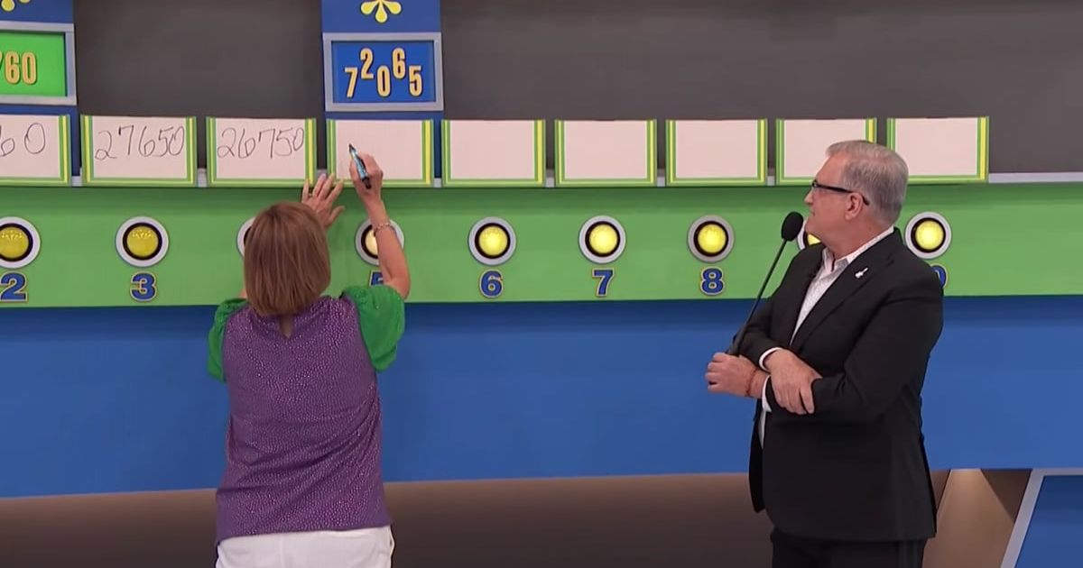 Screenshot showing the contestant and Drew Carey on "The Price Is Right." (Cover Image Source: YouTube | The Price Is Right)