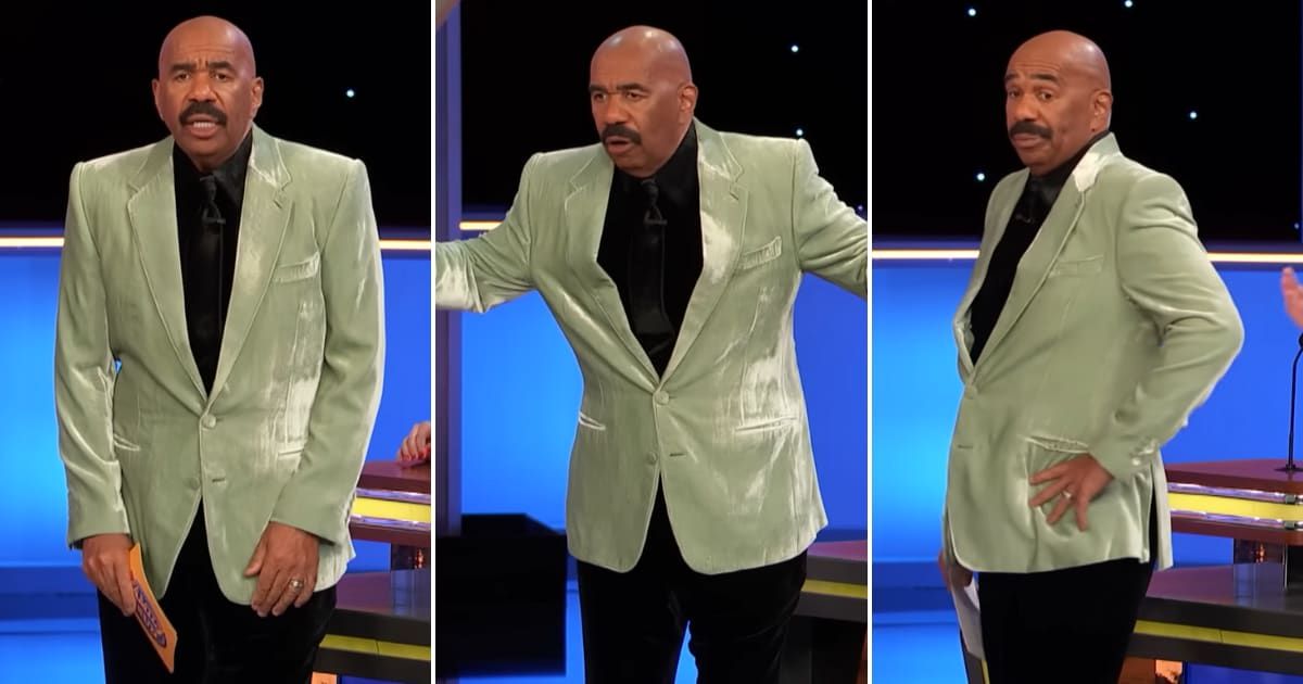 Screenshots showing Harvey roasting the player (Cover image source: YouTube/Family Feud)