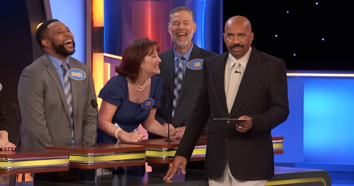Screenshot showing Steve Harvey's reaction to the answer (Cover image source: YouTube/Family Feud)