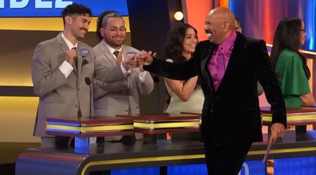 'Family Feud' host Steve Harvey can't hold back his laughter after hearing a wild answer