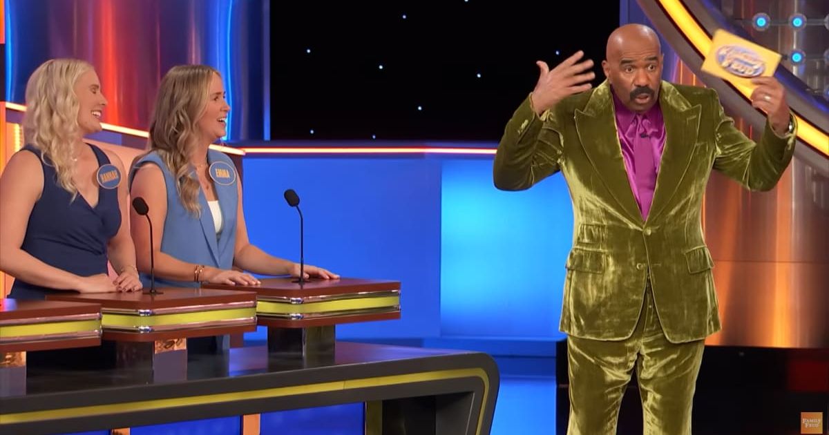 Screenshot showing Harvey questioning his knowledge (Cover image source: YouTube/Family Feud)