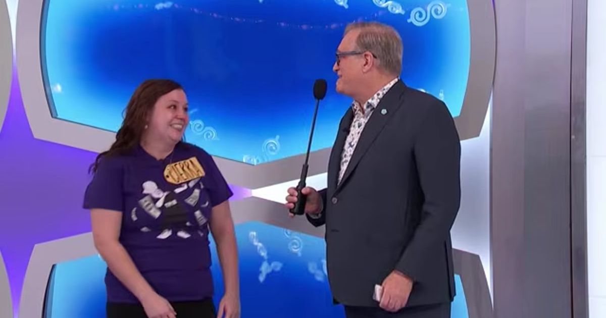 Screenshot showing the contestant and Drew Carey on "The Price Is Right" (Cover Image Source: YouTube I The Price Is Right)