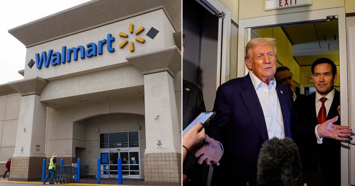 Representational images of a Walmart store and President Donald Trump (Cover image source: Getty Images | Photos by Kevin Carter and Andrew Harnik)