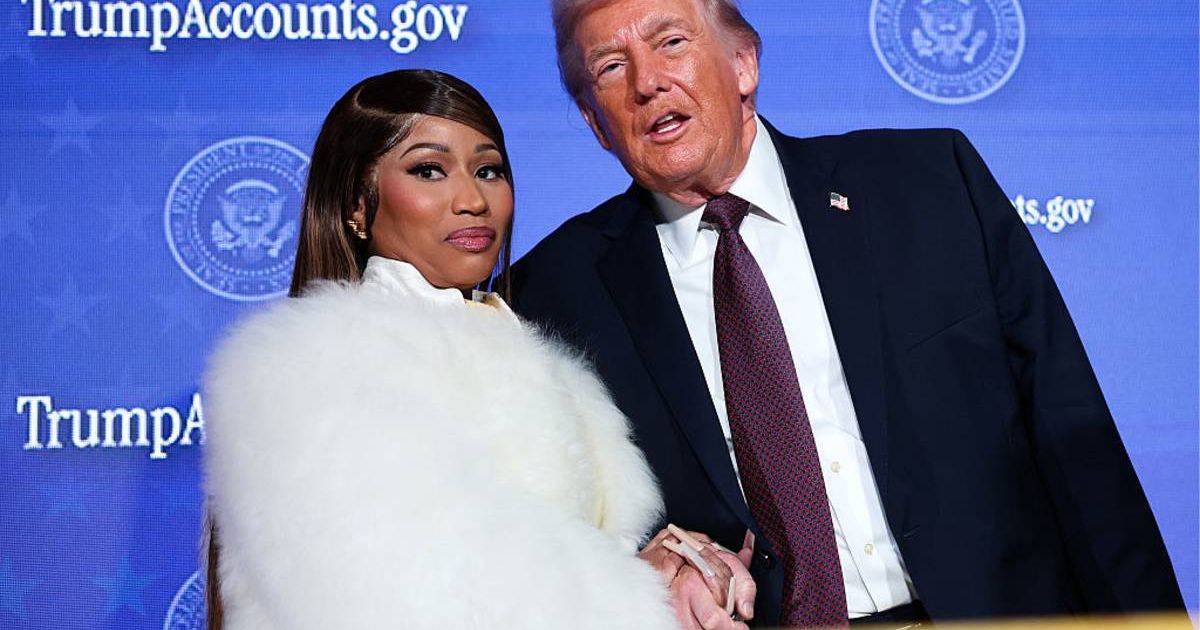 Nicki Minaj with US President Donald Trump. (Cover Image Source: Getty Images | Photo by Win McNamee)