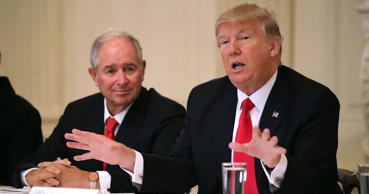 Former U.S. President Donald Trump and Stephen Schwarzman (Cover image source: Getty Images | Chip Somodevilla)