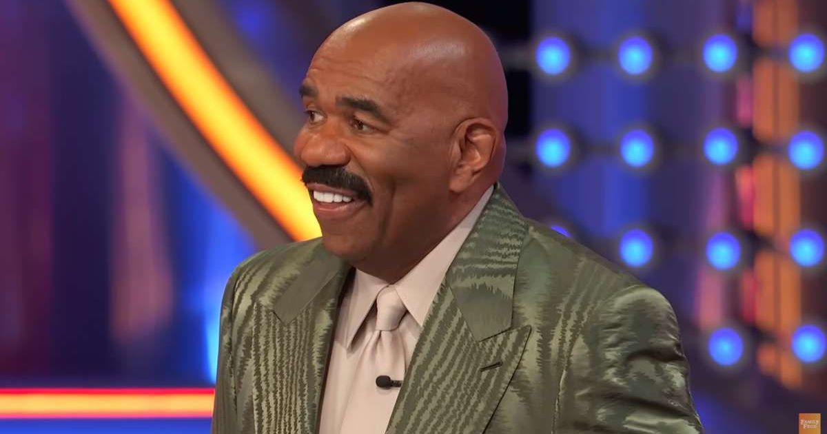 Screenshot showing Steve Harvey's expression after he got roasted (Cover image source: YouTube/Family Feud)