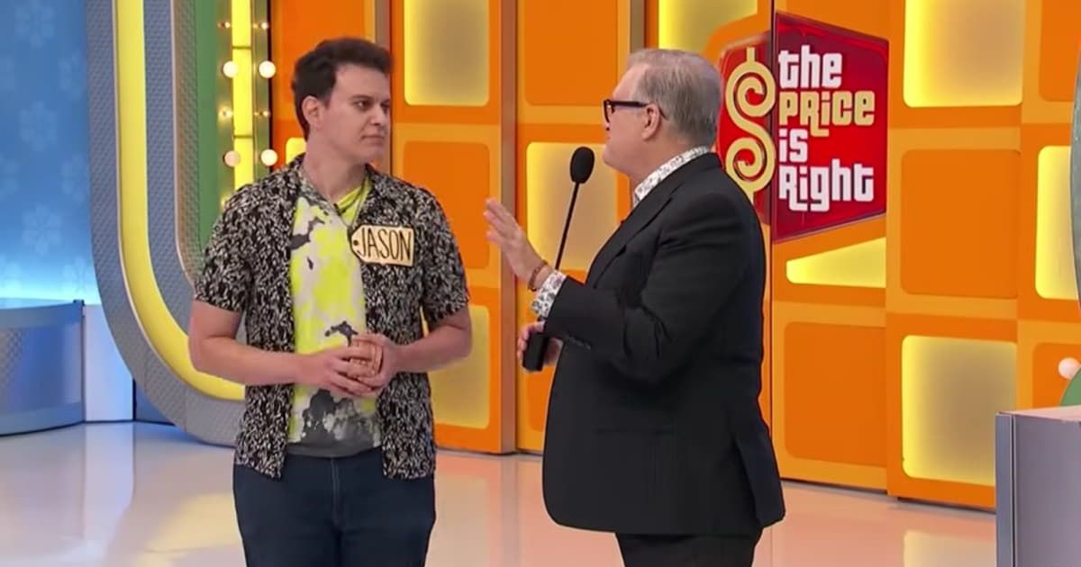 Screenshot showing Drew Carey and the contestant. (Image credit: YouTube | The Price Is Right)