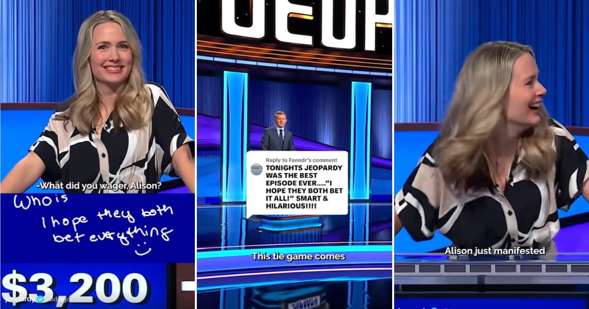 Screenshots showing the player manifesting her win (Cover image source: TikTok/@Jeopardy)