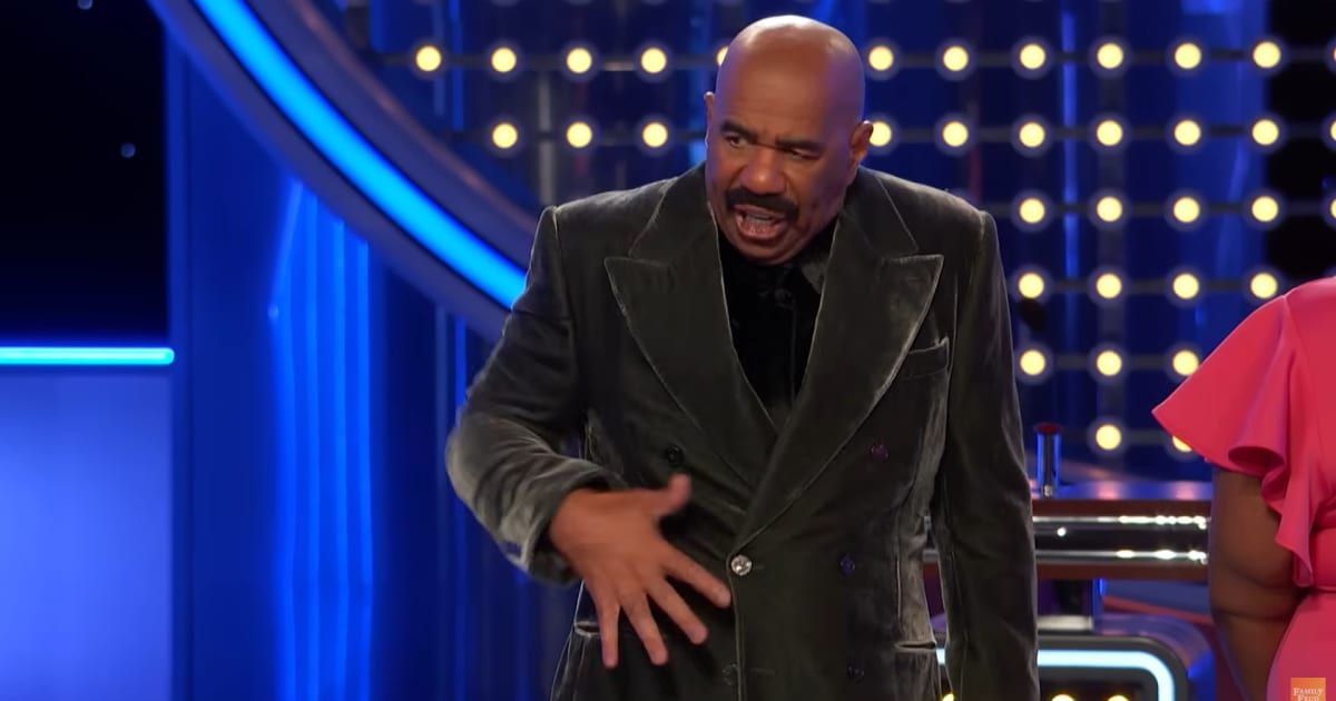 Screenshot showing Steve Harvey explaining why he can't get COVID (Cover image source: YouTube/Family Feud)