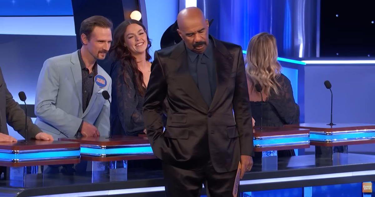 Screenshot showing Steve Harvey's reaction to an answer (Cover image source: YouTube/Family Feud)