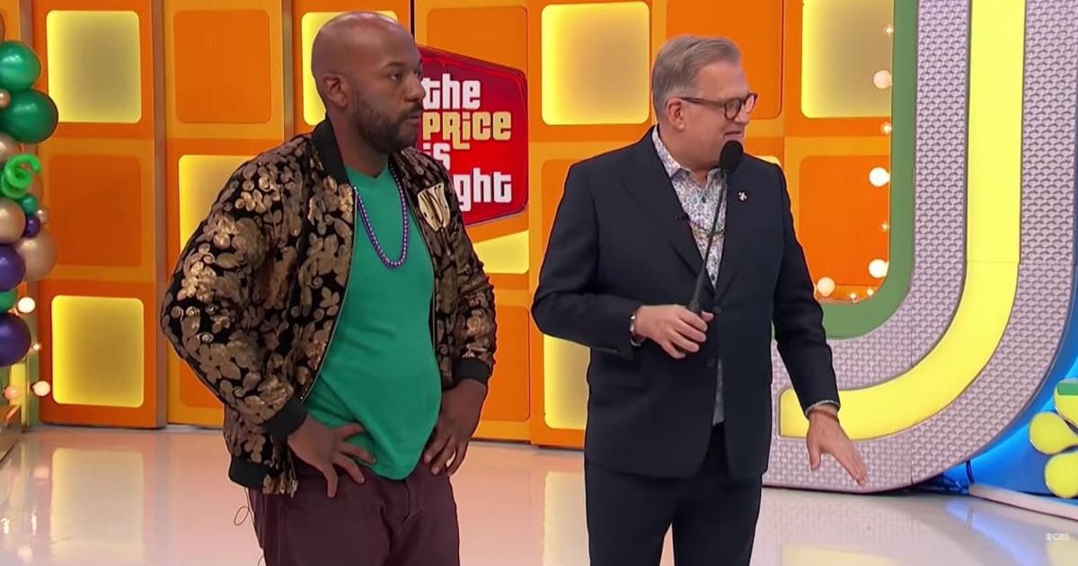Screenshot showing the contestant and Drew Carey. (Cover image source: YouTube | The Price Is Right)