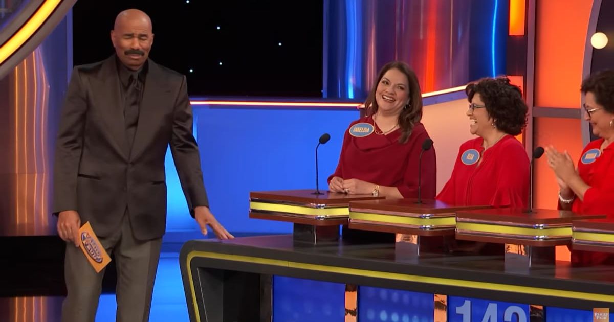 Screenshot showing Steve Harvey laughing at an answer (Cover image source: YouTube/Family Feud)