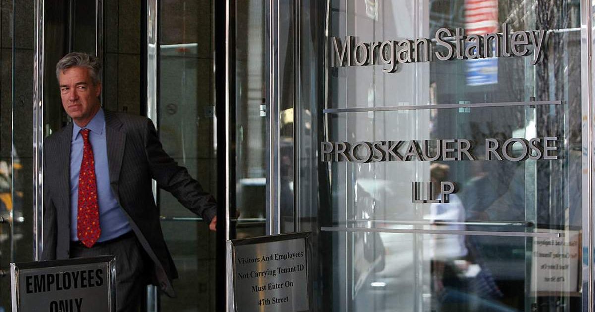 A person leaving a Morgan Stanley office. (Cover Image Source: Photo by Mario Tama/Getty Images)