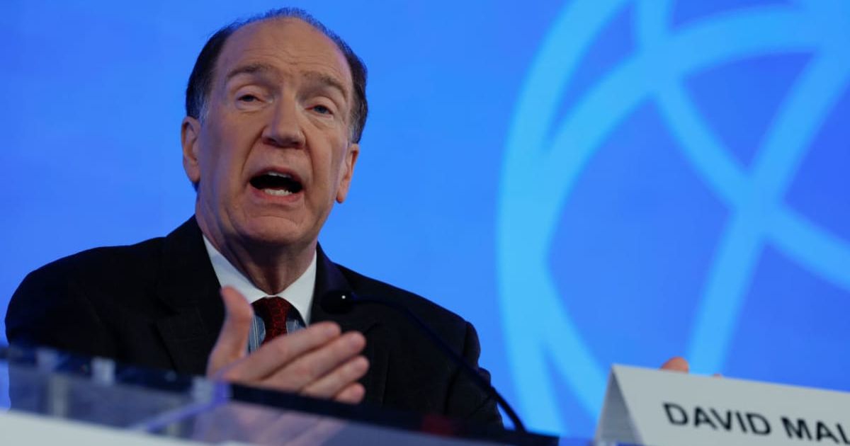 Former World Bank president David Malpass speaks at a press conference (Cover image source: Getty Images/Photo by Anna Moneymaker)